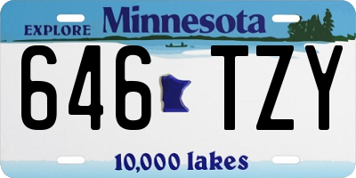 MN license plate 646TZY