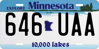 MN license plate 646UAA