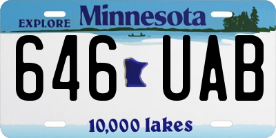 MN license plate 646UAB