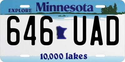 MN license plate 646UAD