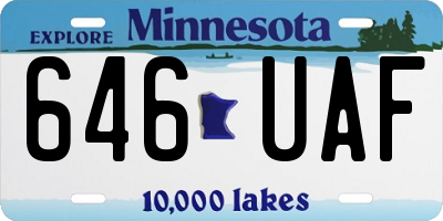 MN license plate 646UAF