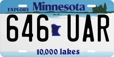 MN license plate 646UAR