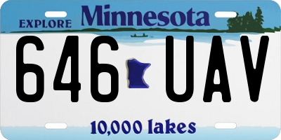 MN license plate 646UAV
