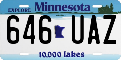 MN license plate 646UAZ
