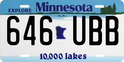 MN license plate 646UBB