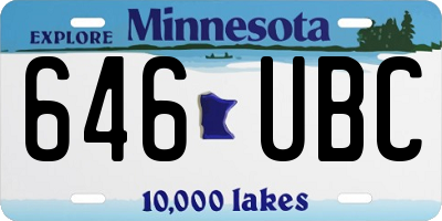 MN license plate 646UBC