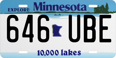 MN license plate 646UBE