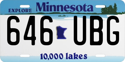 MN license plate 646UBG