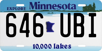 MN license plate 646UBI
