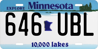 MN license plate 646UBL