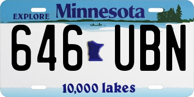 MN license plate 646UBN