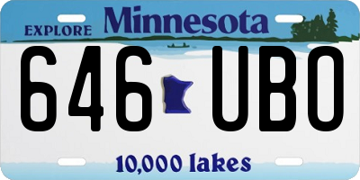 MN license plate 646UBO