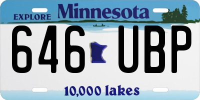 MN license plate 646UBP