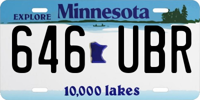 MN license plate 646UBR