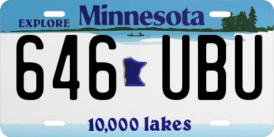 MN license plate 646UBU