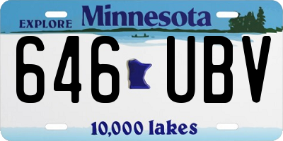 MN license plate 646UBV