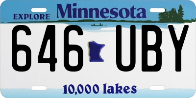 MN license plate 646UBY