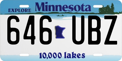 MN license plate 646UBZ