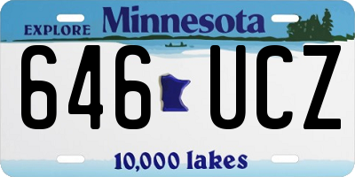 MN license plate 646UCZ