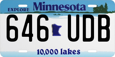 MN license plate 646UDB