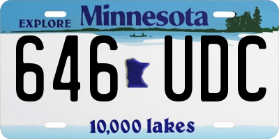 MN license plate 646UDC