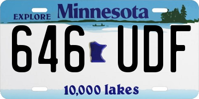 MN license plate 646UDF
