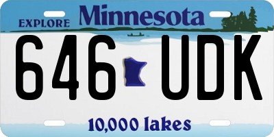 MN license plate 646UDK