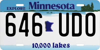 MN license plate 646UDO