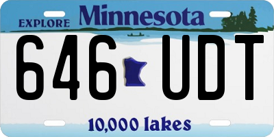 MN license plate 646UDT