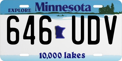 MN license plate 646UDV