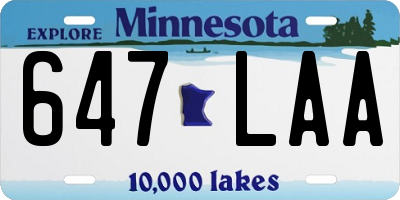 MN license plate 647LAA