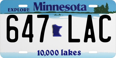 MN license plate 647LAC