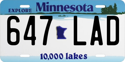 MN license plate 647LAD