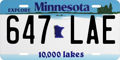 MN license plate 647LAE