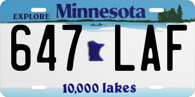 MN license plate 647LAF