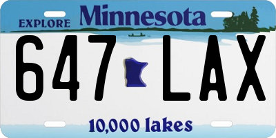 MN license plate 647LAX