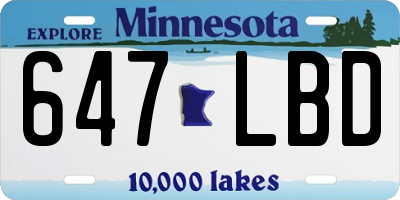MN license plate 647LBD