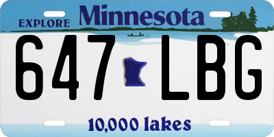 MN license plate 647LBG