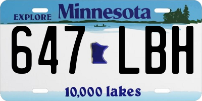 MN license plate 647LBH