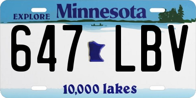 MN license plate 647LBV