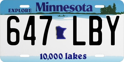 MN license plate 647LBY