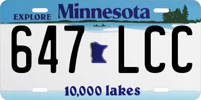 MN license plate 647LCC