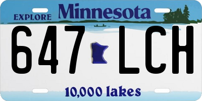 MN license plate 647LCH