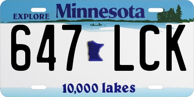 MN license plate 647LCK