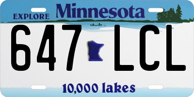 MN license plate 647LCL