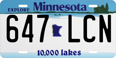 MN license plate 647LCN