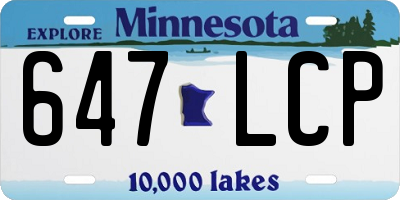 MN license plate 647LCP