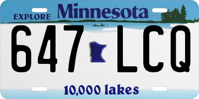 MN license plate 647LCQ