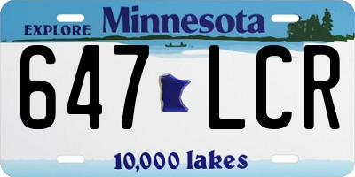 MN license plate 647LCR