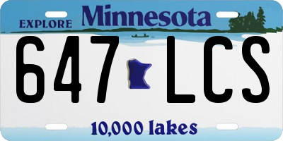 MN license plate 647LCS
